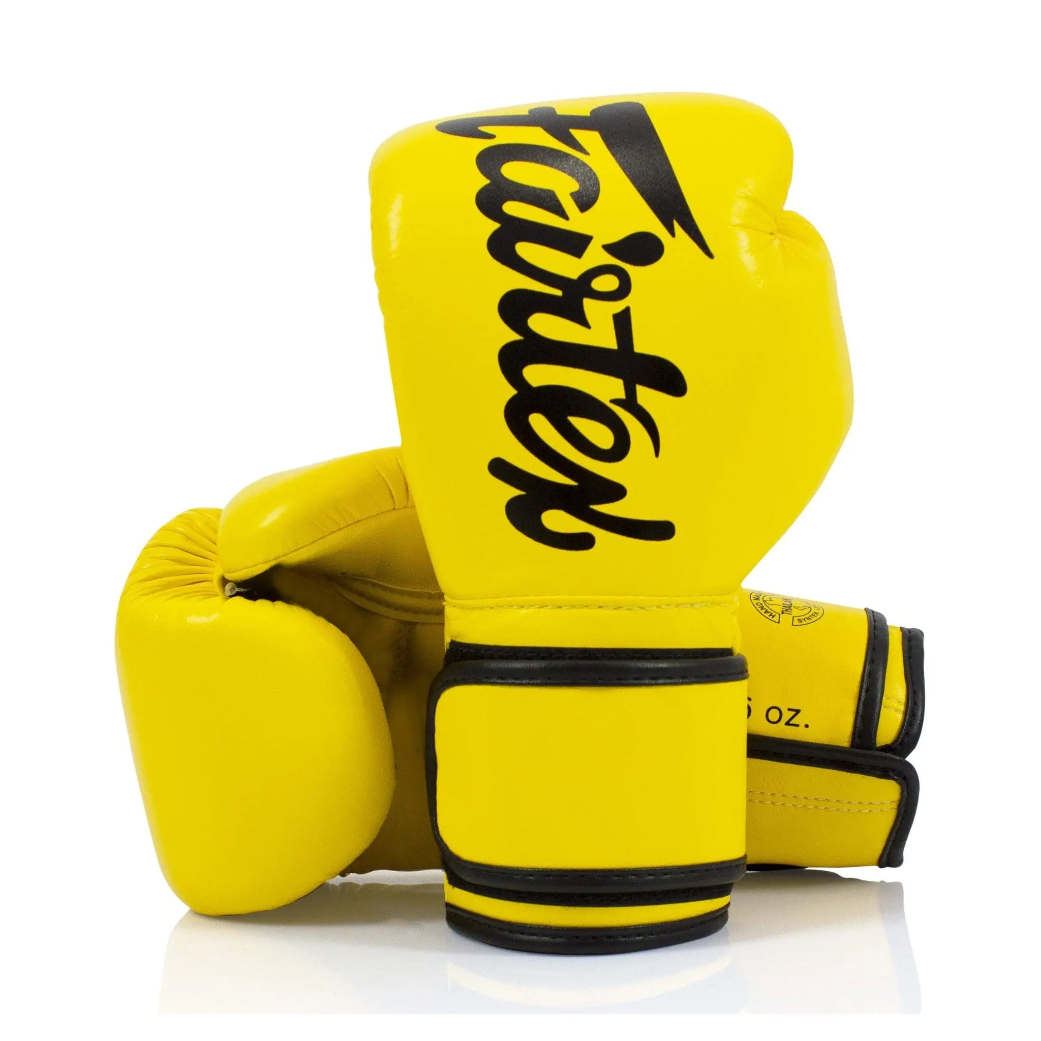 Fairtex BGV14 Boxing Gloves - Handmade Yellow Microfiber Protective Gear for Muay Thai & Training, Padded with Secure Velcro Closure