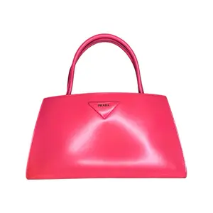 Pre-owned PRADA leather Shoulder Bags Architectural Top Handle Bag Spazzolato Large