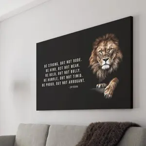 Lion Be Strong Jim Rohn Motivational Inspirational Quotes Wall Art Office Decor wall  decor Border  Decoration
