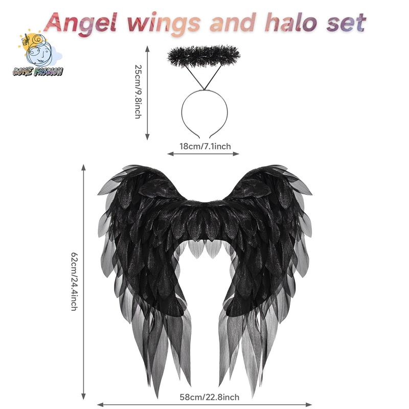 Adult Angel Wing Lightweight Feather Angel Wings and Halo Headband Cosplay Costumes Props for Party Accessories