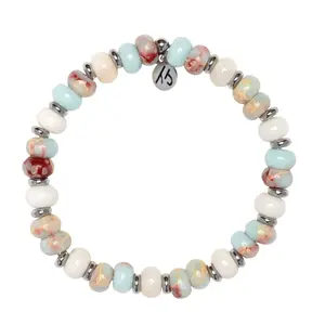 Soulful Collection- Snakeskin Jasper with Beige Jade Gemstone Bracelet