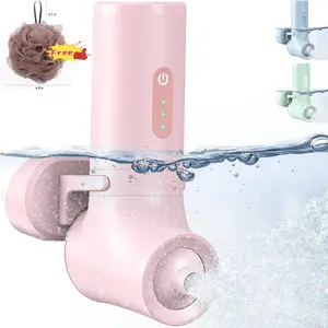 Bath Jet Spa, Cordless Portable Bathtub Accessories with 3-Level Adjustable Speed, Bubble Maker/Bath Jet Mode, Bathtub Jets for Home Spa, Relaxing (Light Pink)