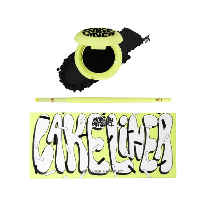 CAKE LINER - Cosmetic Makeup WATER ACTIVATED EYELINER & FREE BRUSH- MADE BY MITCHELL
