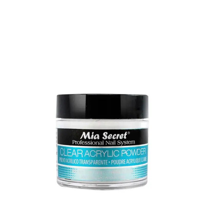 Transparent Acrylic Powder for Professional Nail Art and Manicures, Building and Sculpting Nail Extensions in a Jar