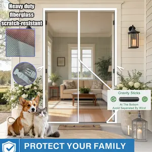 Magnetic Screen Door with Storage Claps | Self-Sealing, Heavy Duty Scratch-resistant Mesh Curtain, Suitable for Various Room Types, Tap Top Hanging Screen Door, Fiberglass Material, Perfect Gift for All Seasons, Magnetic Mesh for a Comfortable Summer