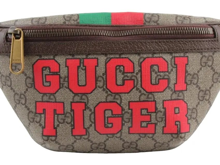 Pre-owned GUCCI Coated Canvas Crossbody Bags Tiger GG Supreme Belt Bag