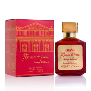 Maison de Paris Rouge for Men and Women EDP 3.4 fl Oz - Mixture of Floral & Oriental Notes Over an Earthy Base - Top Scent of Bitter Almond & Saffron with Jasmine & Cedar - Elegant 100ml Bottle