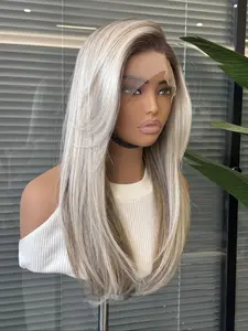 Gradient Gold Lace Front HD Wig, Balayage Blonde Brown Natural Design 13x6, Lace Hairline Wig, Perfect Unnoticeable Look, Suitable for Daily Wear and Special Occasions