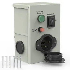 Generator Transfer Switch Power Inlet Box – 15A 125V | Weatherproof Manual Switch | NEMA 5-15P Inlet | Built-In Breaker | ETL Listed fathersdaygift