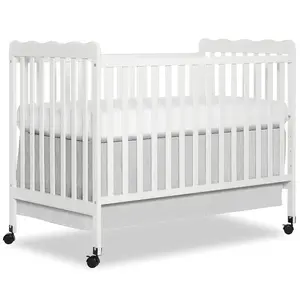 Classic 3-in-1 Convertible Full-Size Baby Crib in White, GreenGuard Gold & JPMA, 4 Mattress Heights, Converts to Day