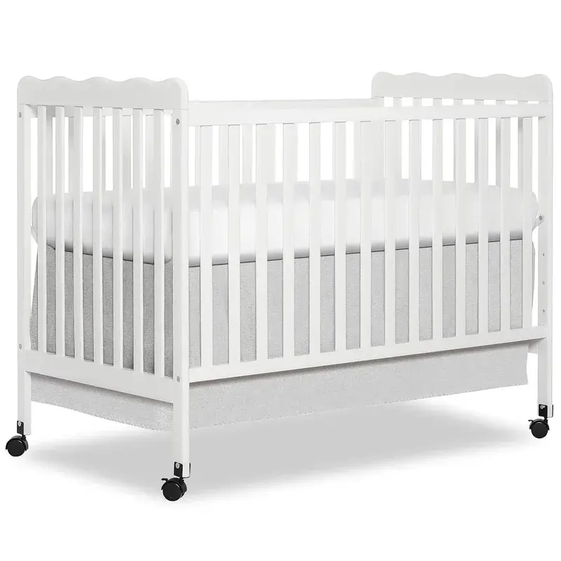 Classic 3-in-1 Convertible Full-Size Baby Crib in White, GreenGuard Gold & JPMA, 4 Mattress Heights, Converts to Day