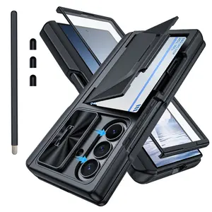 Vizvera for Samsung Galaxy Z Fold 7 Case Kit – S Pen, Card Holder, Camera Cover | 5-in-1 Protection