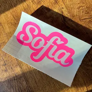 Custom Name Decal | Hot Pink Vinyl Sticker | Personalized Name for Tumblers, Laptops & More