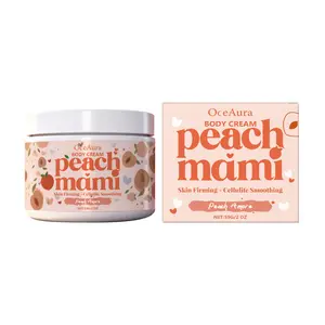 OceAura Body Cream with Prunus Persica Peach Fruit Extract, Lightweight Refreshing Texture, Daily Hydrating Moisturizer, Soft Smooth Tender Body Skin, Strengthen Skin Barrier Lock Moisture Full Body Care