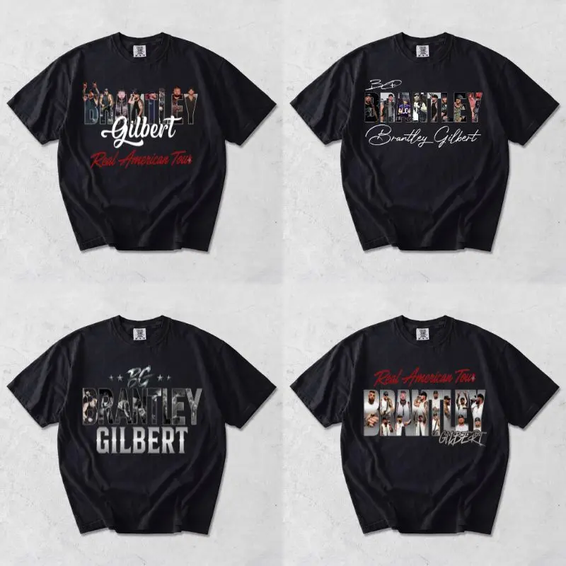 Vintage Brantley Gilbert Tour 2026 T-Shirt, The Real American Live Concert Graphic Tee, Retro Country Rock Music Merch, Aesthetic Fan Gear Oversized Top