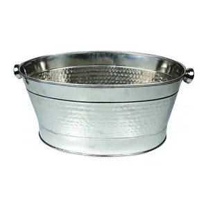 Starcrafts  19.29 x 10.24 in. Stainless Steel Hammered Party Tub