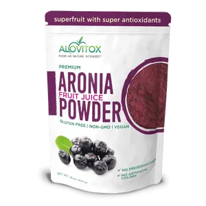 ALOVITOX: Organic Aronia Berry Vitality Drink Mix 8oz - Vegan, Non-GMO, Gluten-Free, Antioxidant-Rich Superfood Powder for Smoothies & Beverages - Juice, Fruit