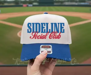 Sideline Social Club Embroidered Trucker Hat, Baseball Hat, Soccer Mom Hat, Football Mom Hat