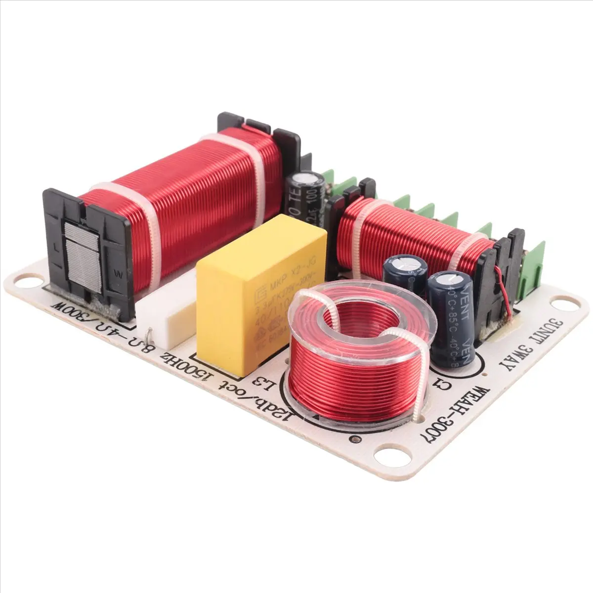 3-Way Audio Speaker Frequency Divider, 300W HiFi Crossover Filter for DIY Home Speaker Modification (Motorcycle & Automotive Handlebars Accessories Compatible)
