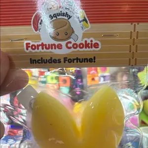 Squishy fortune cookie complete with fortune stress relief toy
