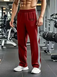Men's Side Striped Colorblock Sport Pants, Fitness Training Pant, Comfortable Fabric, Casual & Sports Wear, Vintage Style, Street Fashion, All Seasons, Athleisure Style Pants