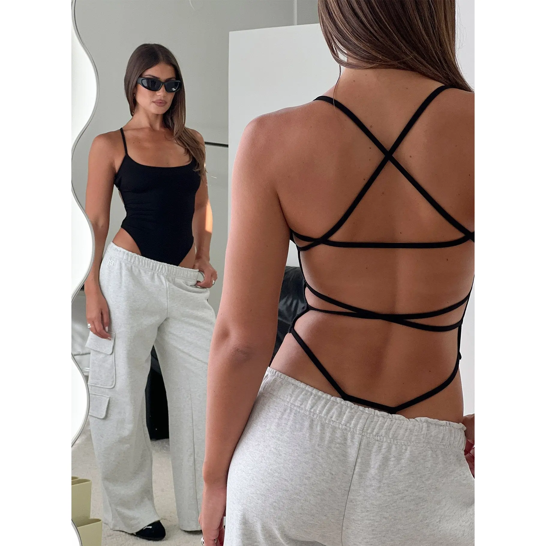 All Tied Up Bodysuit Black