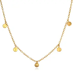 Satya Jewelry Moon Phases of Femininity Gold Coin Choker Necklace- One year warranty