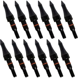 12pcs Archery Arrow Tips 100/125/150/200 Grain Field Tips 5/16 Inch Screw in Bullet Points , Archery Target Crossbow Practice Tip for Arrow Recurve Bow Compound Bow, Hunting Bow Arrow Target Practice