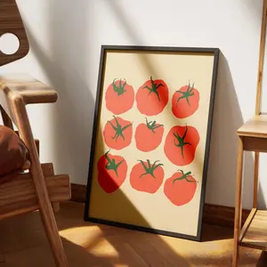 Tomato Pattern Un Painting, 1 Count Modern Canvas Wall Art, Wall Decor for Home Living Room Bedroom Study Room, Ornaments