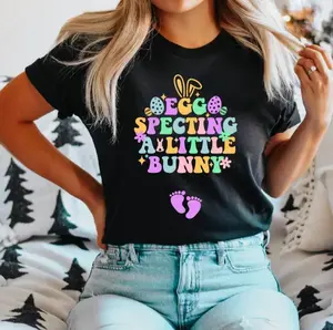 Eggspecting A Little Bunny Easter Pregnancy Shirt, Baby Announcement Shirt, Mom To Be Gift Tee For Easter, Spring Baby Shower Shirt, Pregnant Wife Easter Gift Shirt