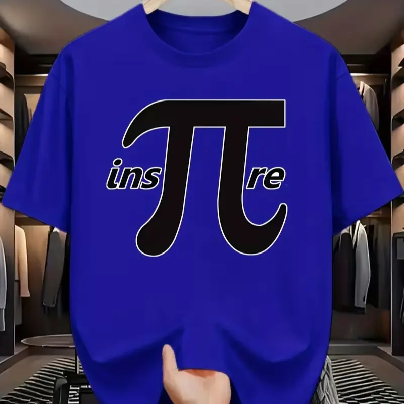 Insπre Pi Symbol Math Pun Graphic T-Shirt Funny Mathematics Teacher Student Casual Short Sleeve Tee