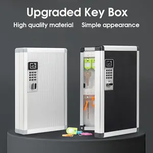 Key Safe with 24 Tags and Combination Lock Wall-Mounted Key Storage Box Durable Aluminum Alloy Frame Ideal for storing keys in schools, car dealerships, factories, hospitals, offices, and other locations.
