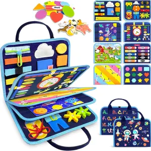 Montessori Busy Board, Educational Activity Development, Sensory Board, Fine Motor Skills, Travel Toy, Gift for Boys & Girls, Preschool Busy Board
