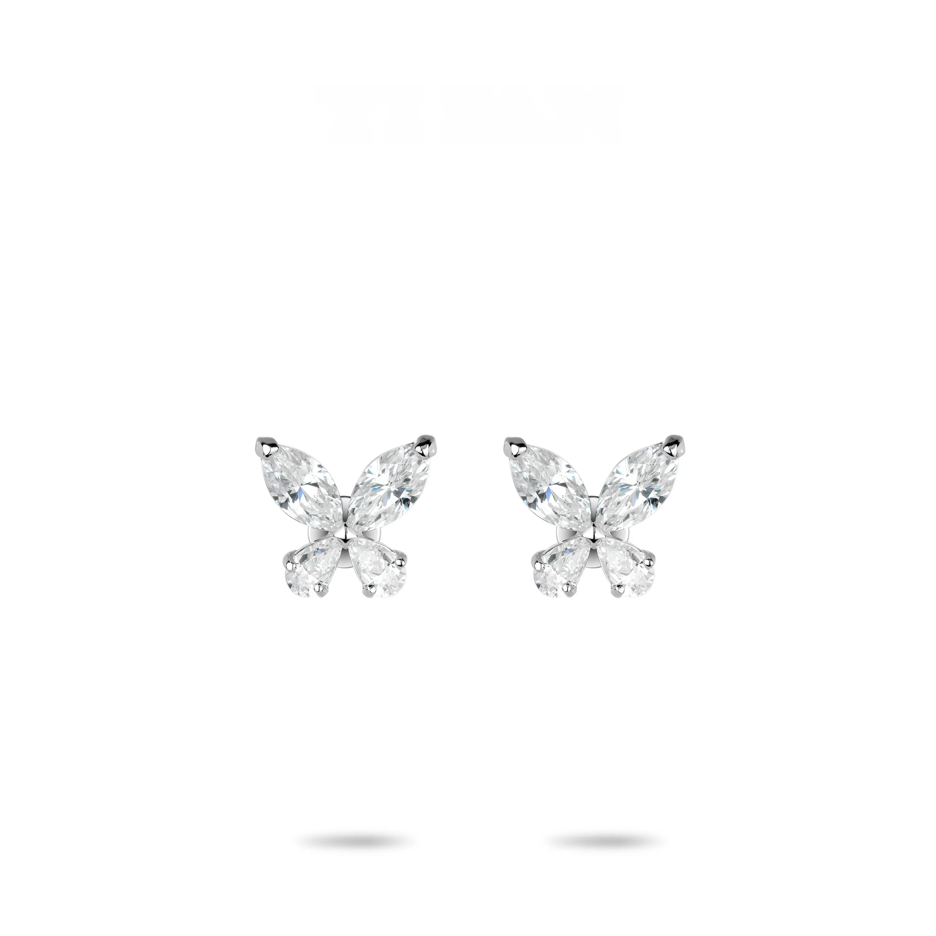 VAMERAY #2277 3.5 Carat In Each Butterfly Marquise Cut Prong-Set Stud Earrings