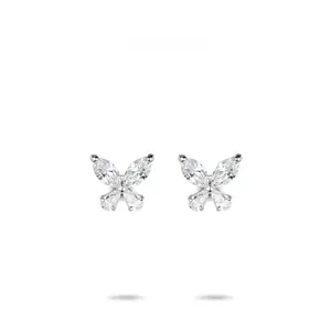 VAMERAY #2277 3.5 Carat In Each Butterfly Marquise Cut Prong-Set Stud Earrings