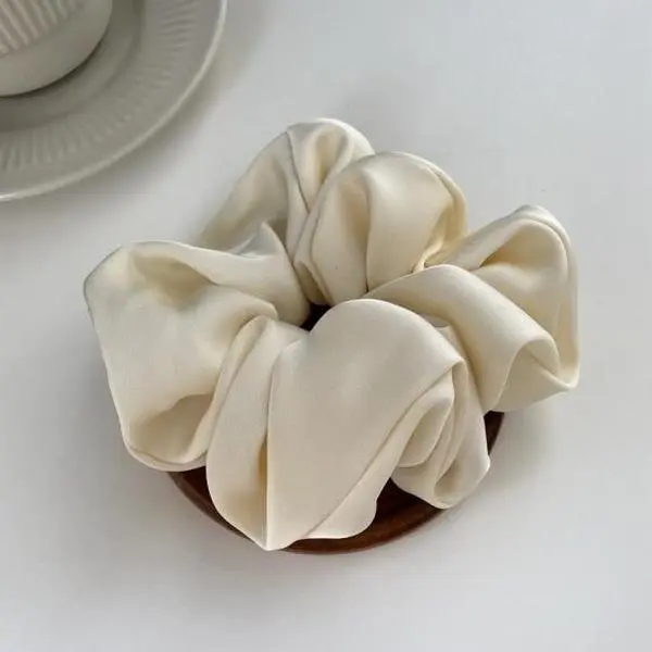 3 Sizes Monochrome Satin Hair Scrunchies Set - Soft Glossy Silk Hair Ties No Crease No Damage, Cute Satin Scrunchies for Women Girls Hair Styling, Perfect Daily Wear Holiday Gift & Party Favors