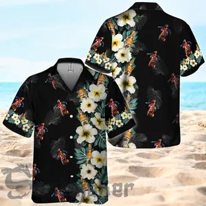 Hibiscus Palm Leaves Captain Morgan Hawaii Shirt Personalized Retro Hawaiian Shirt Summer Shirt Gift For Him Gift For Her Father Gift Mother Aloha Shirt Beach Outfit Floral Tropical Hawaii Shirt