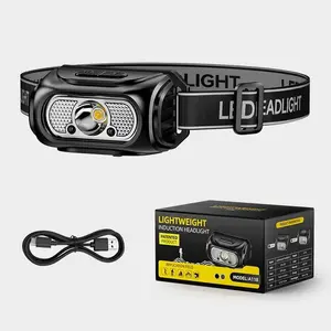 Portable Mini Headlamp High Brightness Night Fishing, Super Long Battery Life Lithium Battery Headlight, Induction Flashlight for Anglers, USB Rechargeable Headlamp