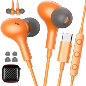 USB C Earbuds with Microphone Cute in Ear Wired Headphone USB-C Plug Ear Buds Corded  Phone  Type C Earphone for  17 Pro Max 16 Plus 15 16e for  A17 A16 S26 S25 S24