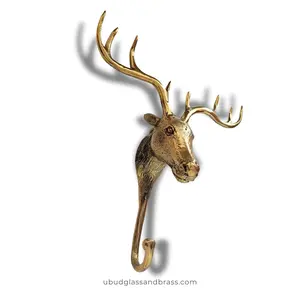 Brass Moose Hook | Christmas Stocking Holder & Rustic Cabin Decor