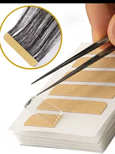 Hair Extension Adhesive Sheets, 5-Pack Invisible PU Leather, Dual-Sided Tape for Fake Hair, All Seasons Use, Portable Pack