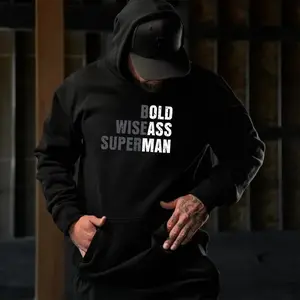 Bold Wiseass Superman hoodie– Funny Men’s Graphic Tee for Blue Collar