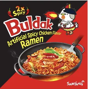 [5 Pack] 2X Samyang Buldak 2X SPICY RAMEN, 4.94oz/5Pack, Halal-friendly Instant Ramen