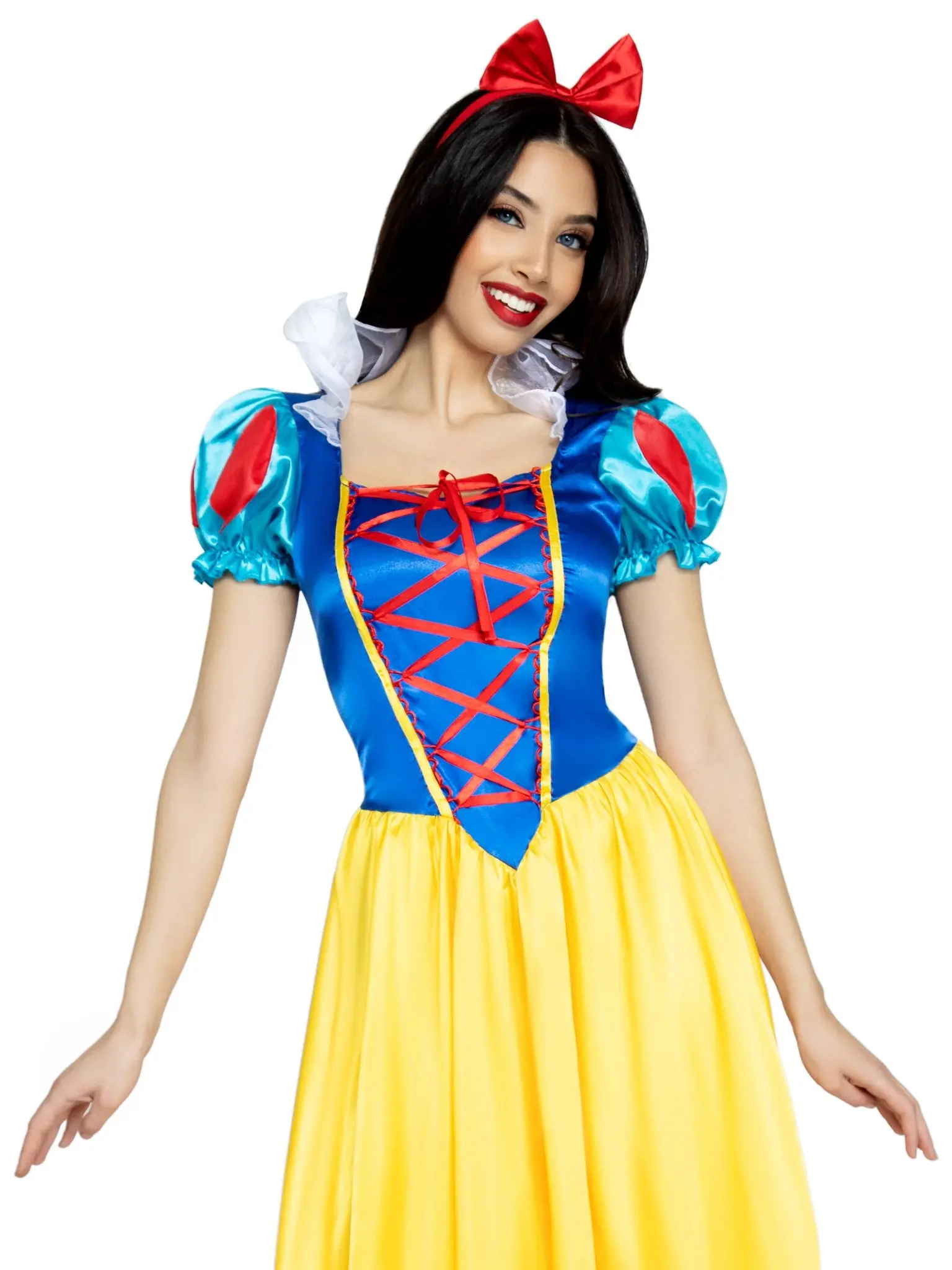 Leg Avenue Women's Cute Classic Snow White Gown Halloween Costume - Matching Lace Top, Headband, Accessories, Halloween Outfits, Cosplay Gear, Easy Costume for Women