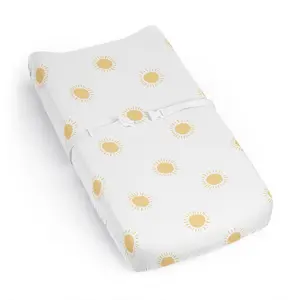 Sweet Jojo Designs Baby Changing Pad Cover Sheet (White and Yellow Boho Sun) for Girls/Boys, Infant/Newborn Diaper Change Table Mat Covers (Mustard, Celestial Sky, Desert, Sunshine, Outdoors Nature)