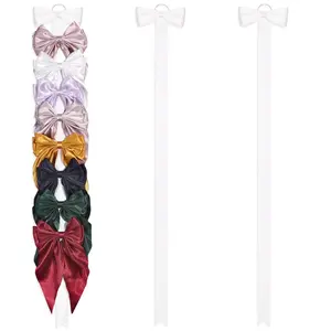 3 PCS Bow Holder for Girls Hair Bows, Ribbon Hair Clip Organizer Hair Barrettes Storage for Women, Wall Hanging Alligator Clip Hair Accessories Organizer Bedroom College Dorm Decor (White)