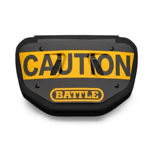 Battle "Caution" Chrome Football Back Plate for Adults High-Impact Foam Interior Curved Design Universal Fit with Strong Straps