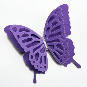 Purple Velvet Butterfly Big Pin – Handmade Brooch, Choker & Necklace