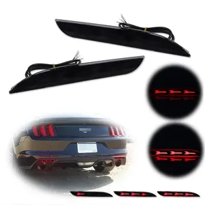 2pcs Rear Bumper Fog Lamp Tail lamps Lights LED Brake Lamps for 2015 2016 2017 Ford Mustang and 2018 2019 2020 Shelby GT350 and GT350R models only