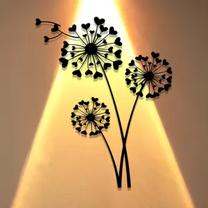 Dandelion Flower Metal Wall Art, Decorative Wall Art, Elegant Artistic Indoor Outdoor Home Decor, Perfect for Living Room, Bedroom, Farm, Garden, Ideal New Home Gift